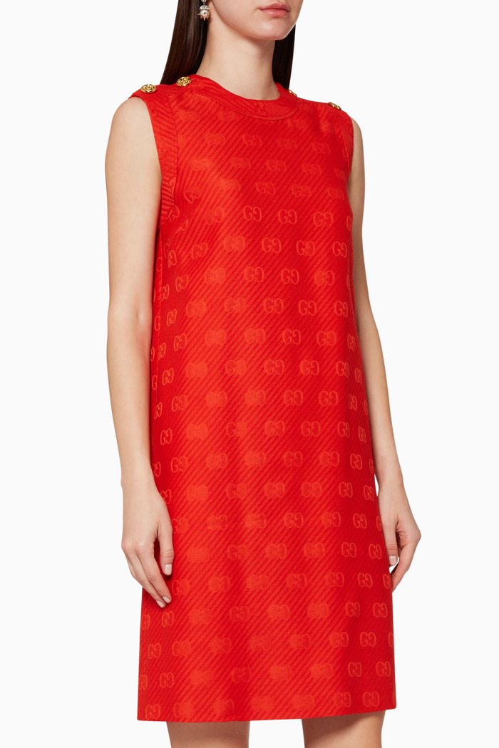 

Sleeveless Wool & Silk Dress, Orange