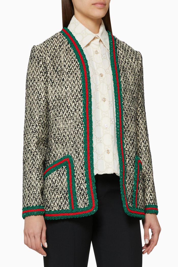 

Trim Tweed Jacket, Neutral