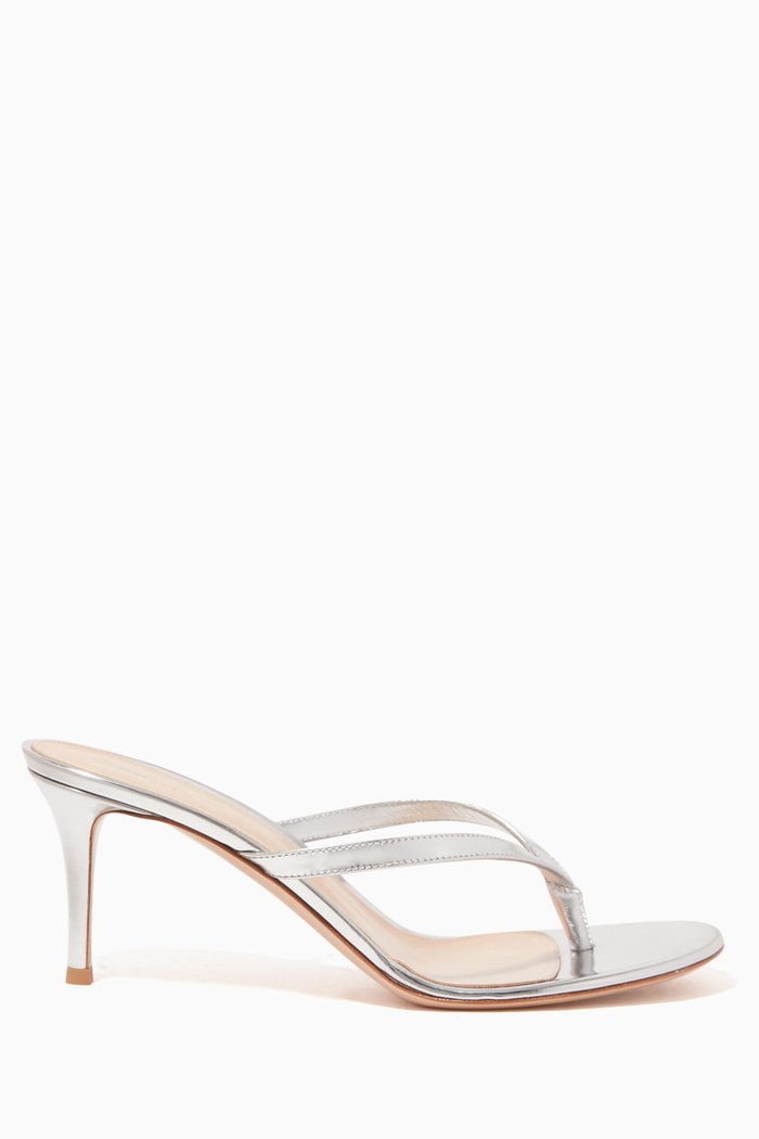 

Calypso 70 Mirror Leather Sandals, Silver