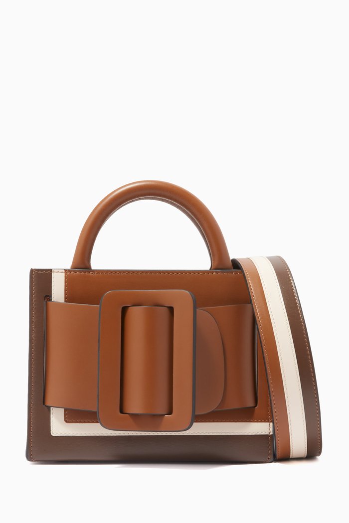 

Bobby 18 Buckle Leather Bag, Brown