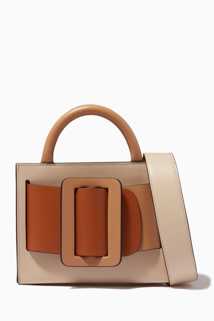 

Bobby 18 Buckle Bag in Leather, Neutral