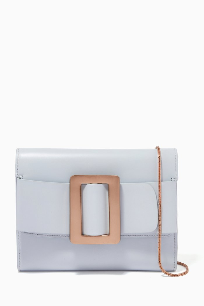 

Buckle Travel Case Crossbody Bag in Calfskin, Blue