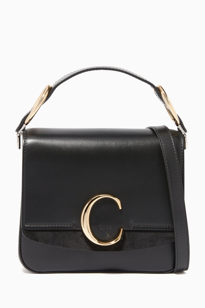 

Small Chloé C Leather Bag, Black