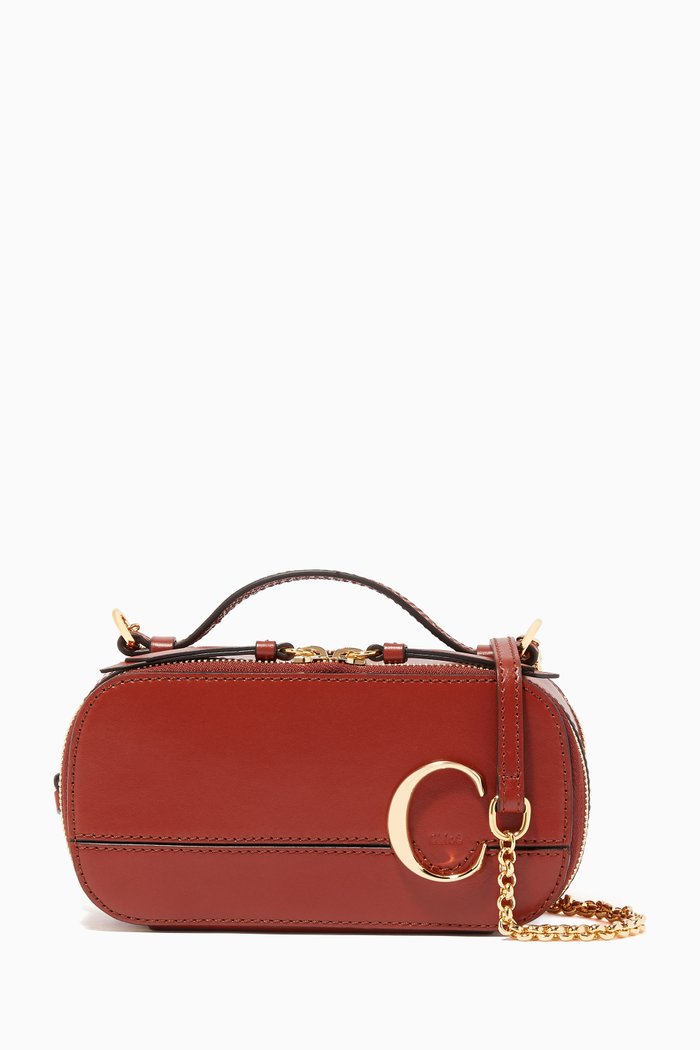 

Chloé "C" Leather Vanity Bag, Brown