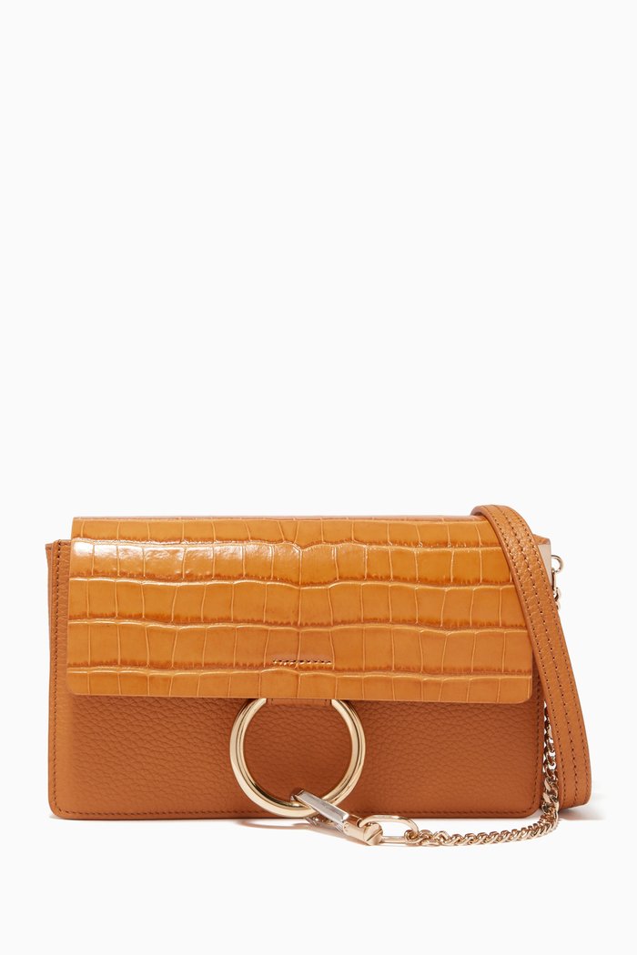 

Small Faye Leather Shoulder Bag, Brown