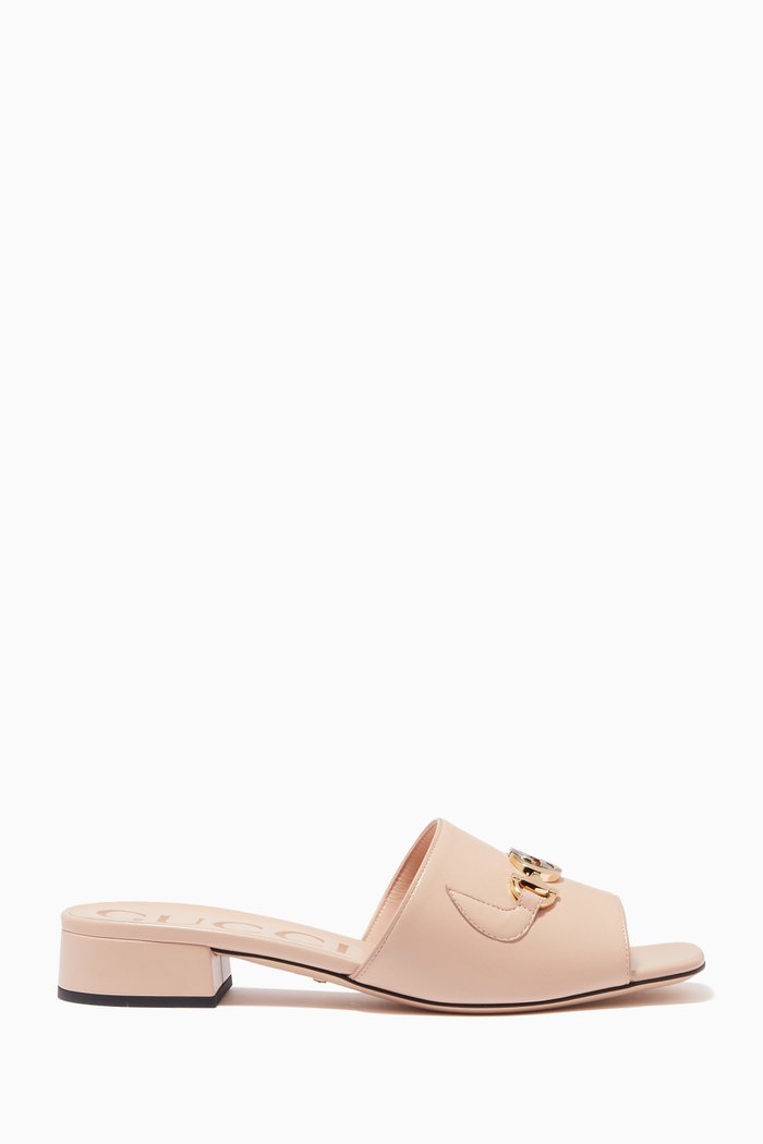 

Zumi 25 Slide Sandals in Leather, Neutral