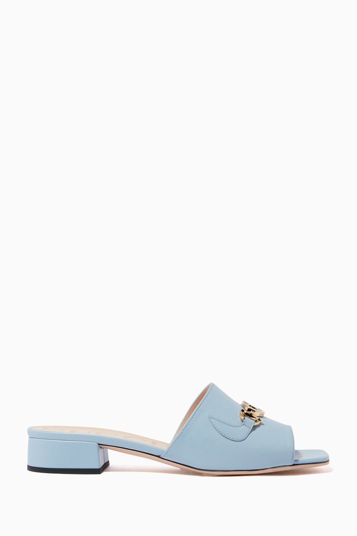 

Zumi 25 Slide Sandals in Leather, Blue