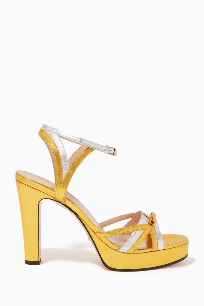 

Alison Leather Platform Sandals, Silver