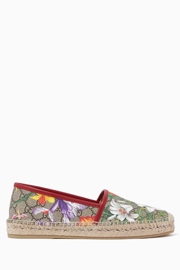 

GG Flora Espadrilles in Canvas, Brown
