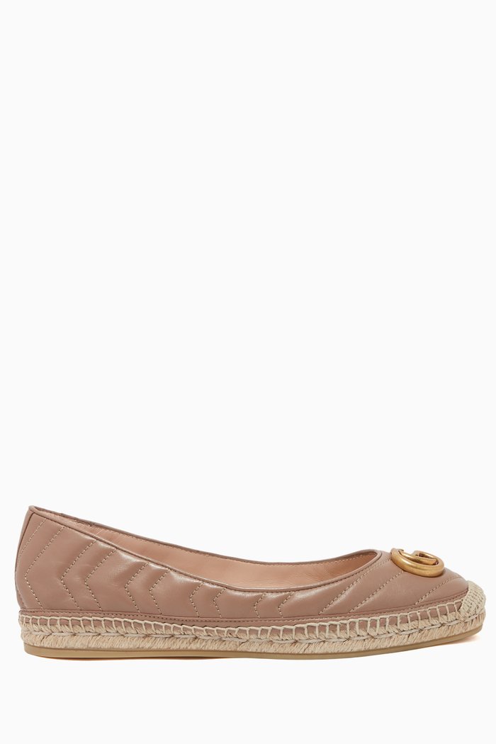 

GG Marmont Espadrilles in Matelassé Leather, Neutral