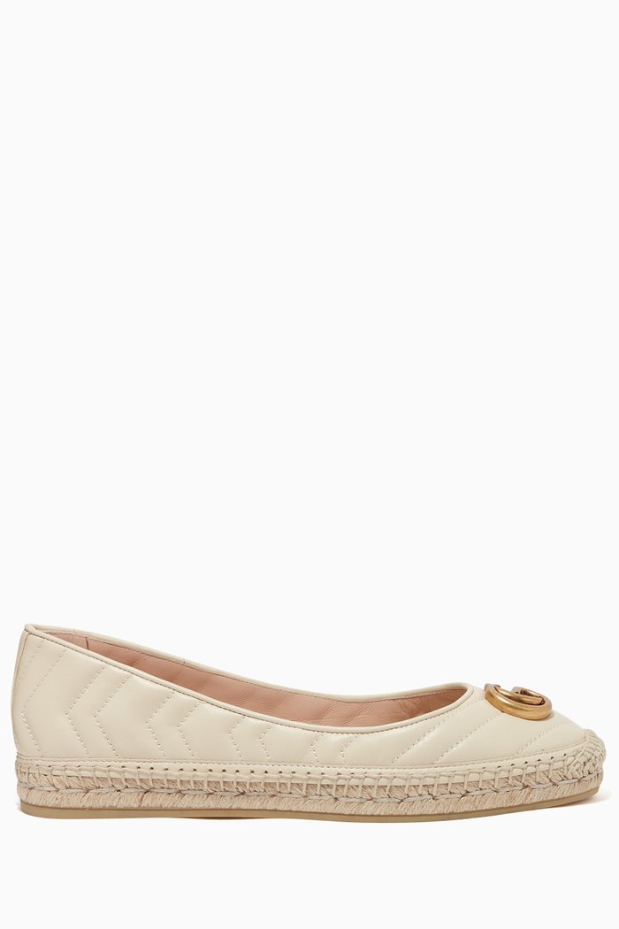 

GG Marmont Espadrilles in Matelassé Leather, White