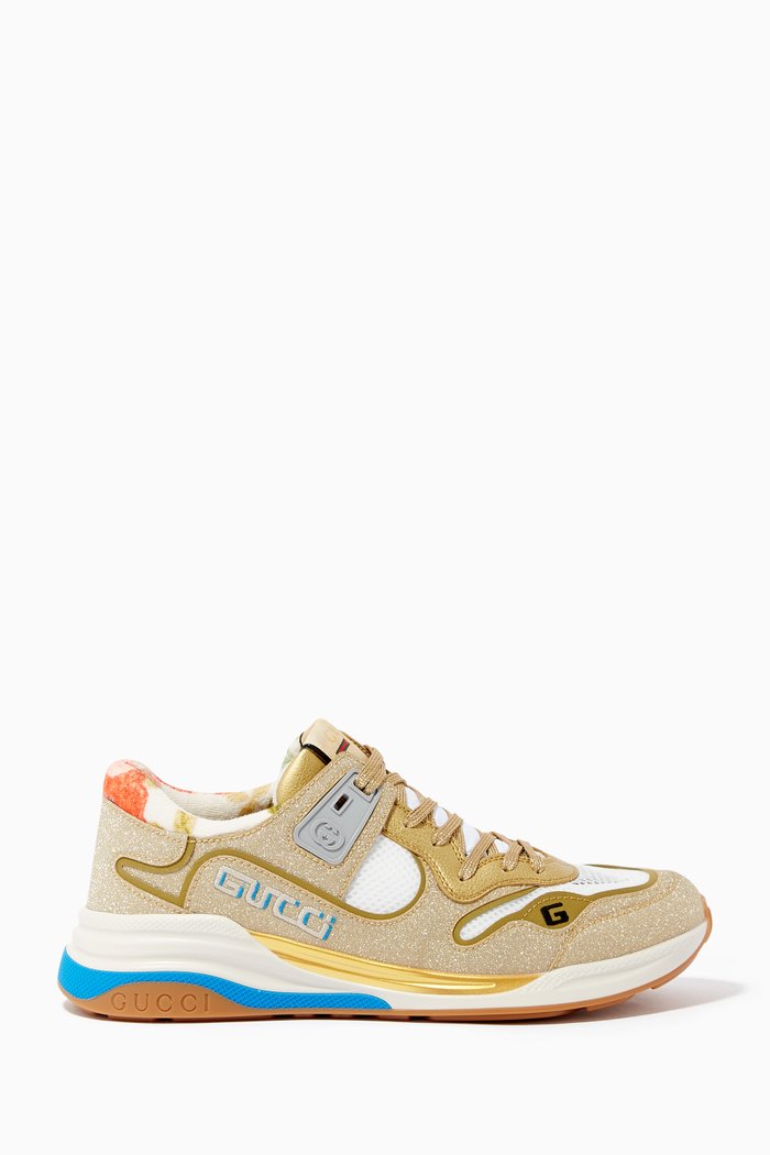 

Ultrapace Sparkling Fabric & Leather Sneakers, Gold