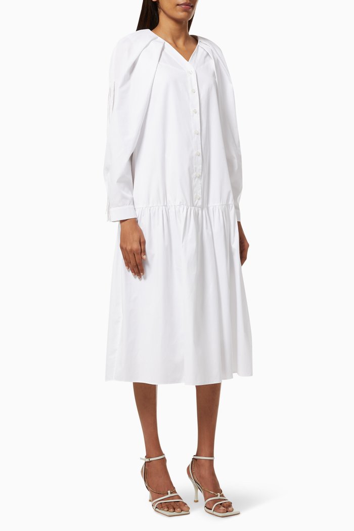Drop Waist Dress, White