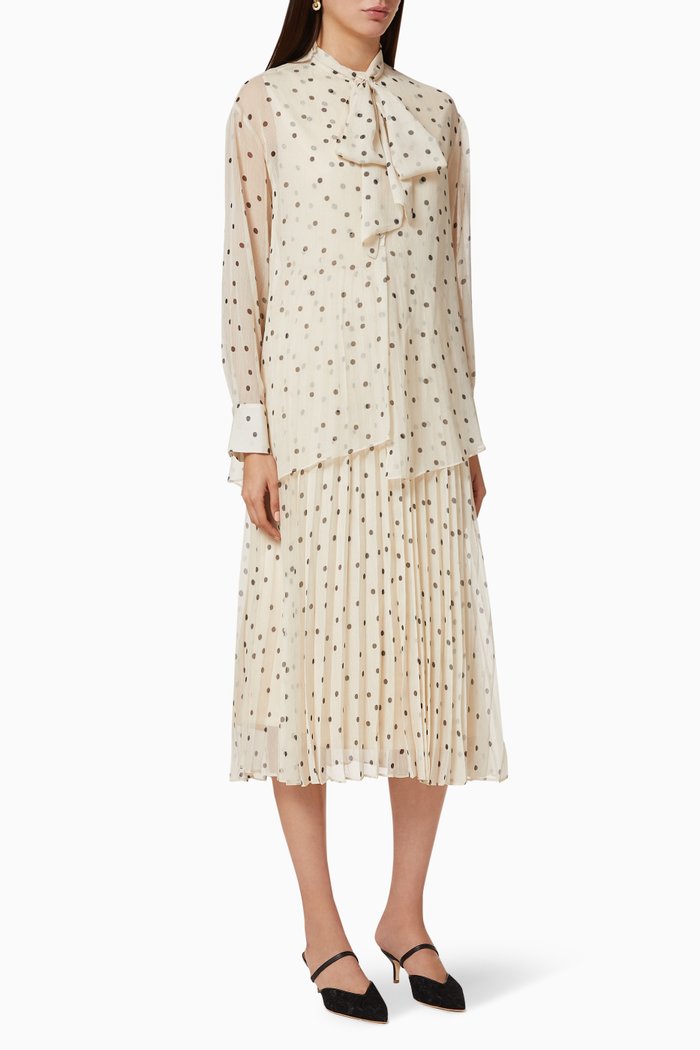 

Polka Dot Midi Dress, Neutral