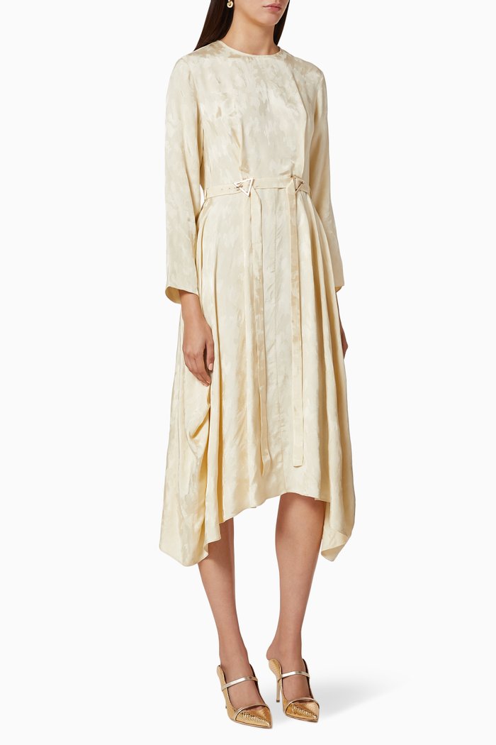 

Textured Belted Dress, Neutral