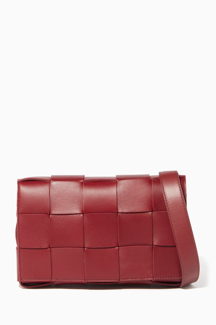 

Intrecciato Leather Cassette Bag, Burgundy