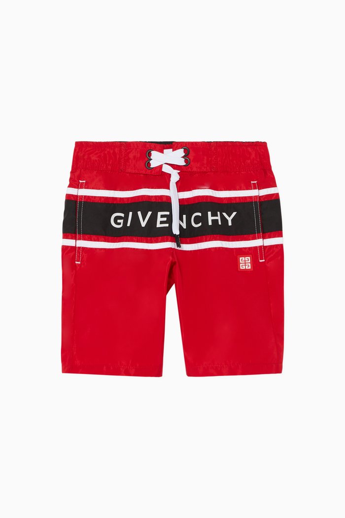 

Logo Print Swim Shorts, Red