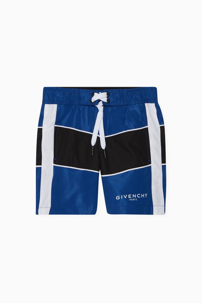 

Colour-Block Swim Shorts, Blue