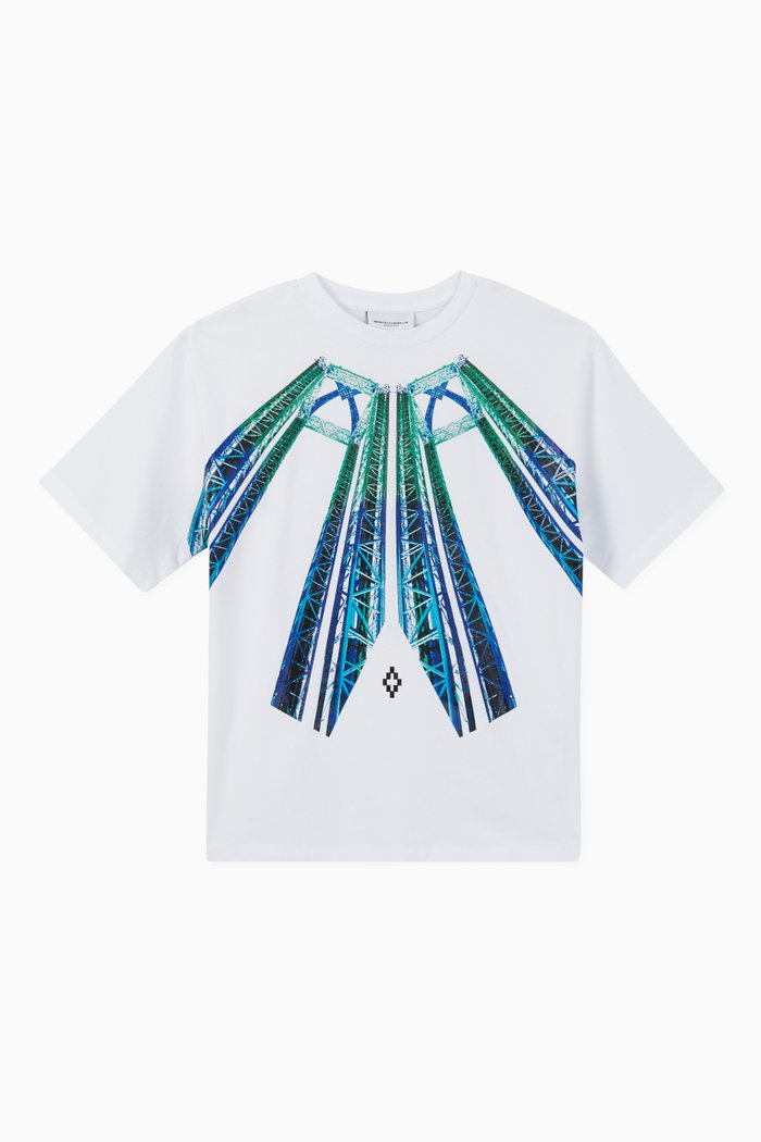 Towers Print Cotton T-Shirt, Black