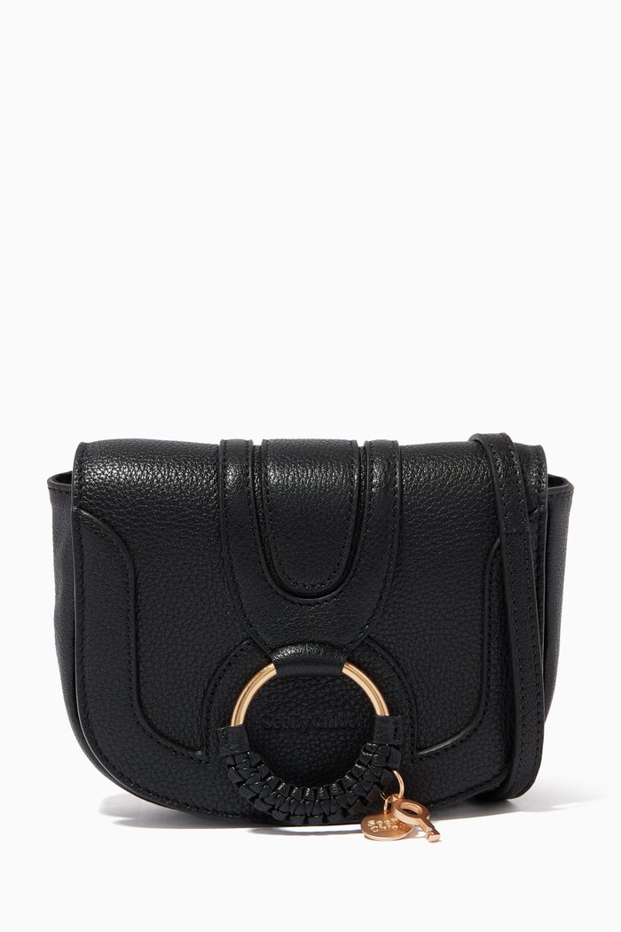Mini Hana Bag in Grained Goatskin, Black