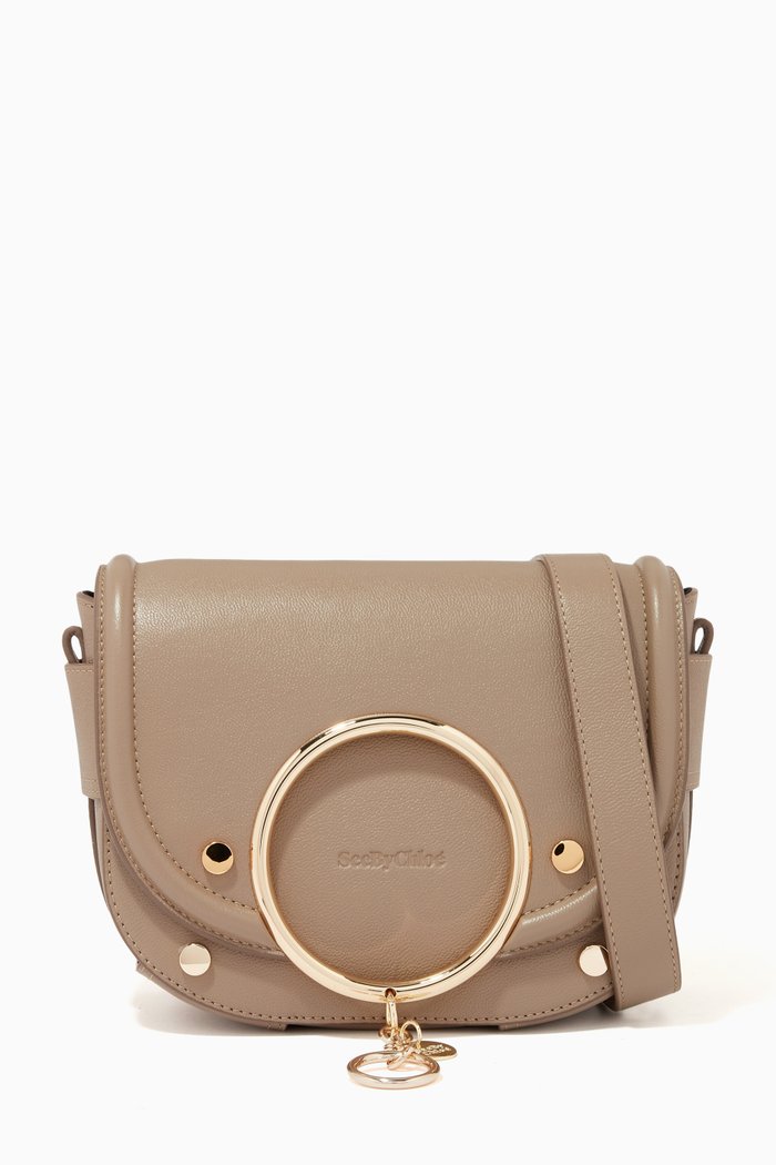 

Mara Shoulder Bag in Leather, Grey