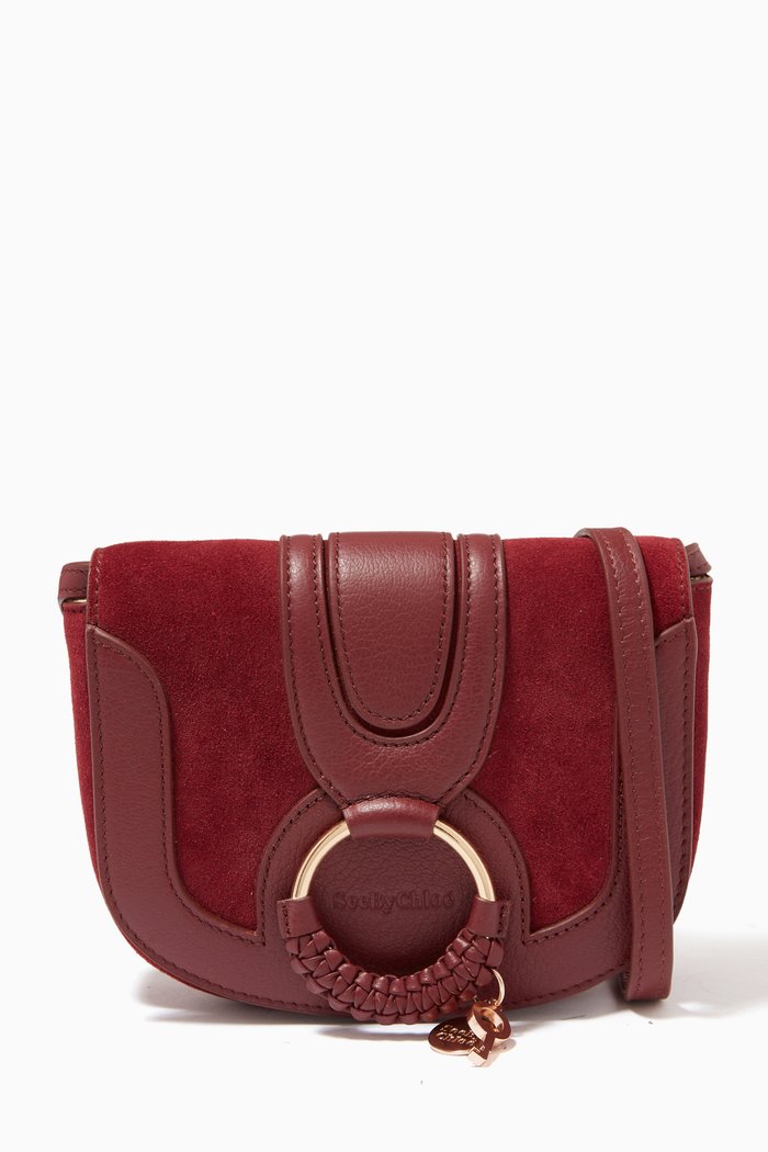 

Mini Hana Leather & Suede Bag, Burgundy