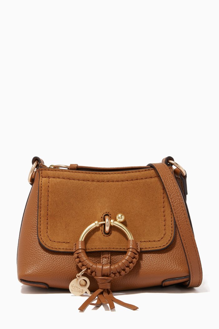 

Mini Joan Cross Body Bag in Grained & Suede Cowhide, Brown