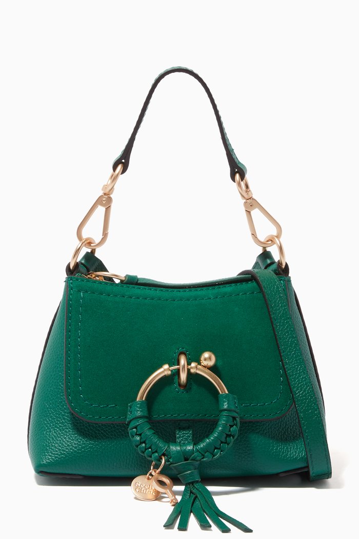 

Mini Joan Crossbody Bag in Grained & Suede Cowhide, Green