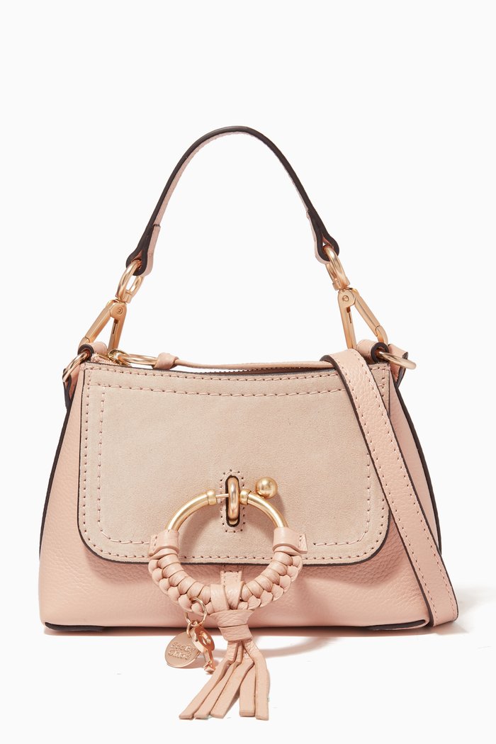 

Mini Joan Crossbody Bag in Grained & Suede Cowhide, Pink