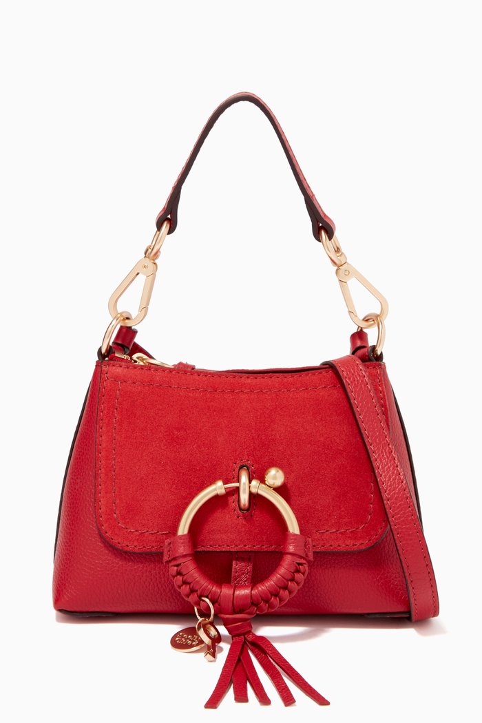 

Mini Joan Crossbody Bag in Grained & Suede Cowhide, Red