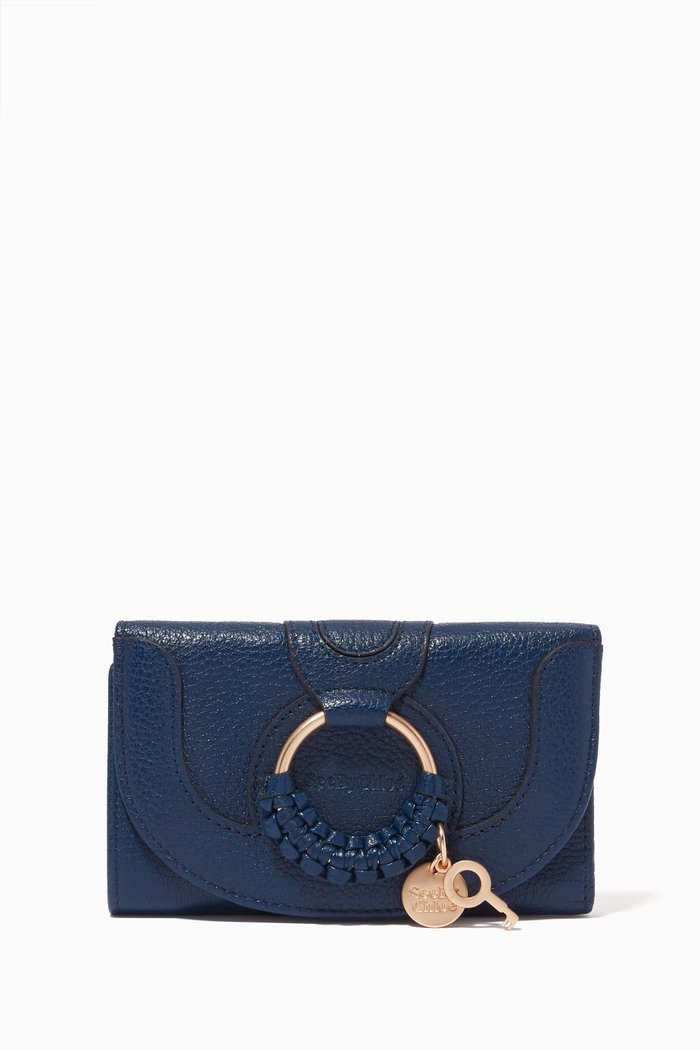 

Hana Medium Wallet in Grained Goatskin, Blue