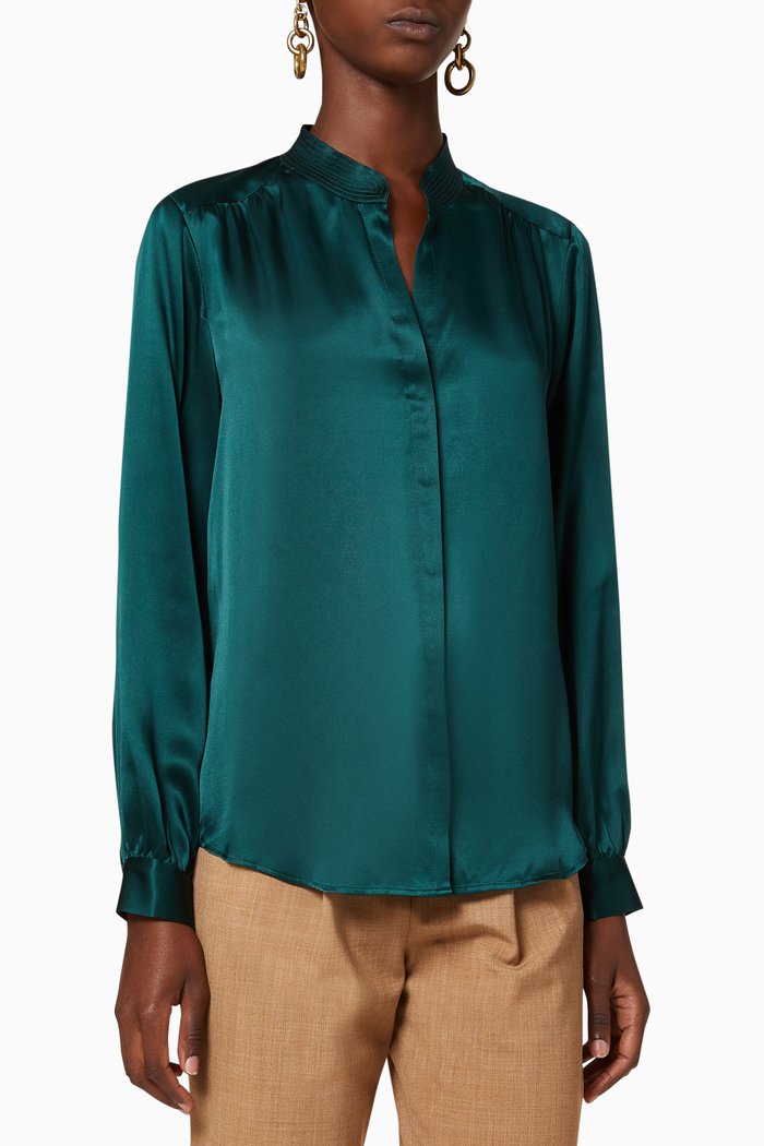 Bianca Silk Shirt, Green