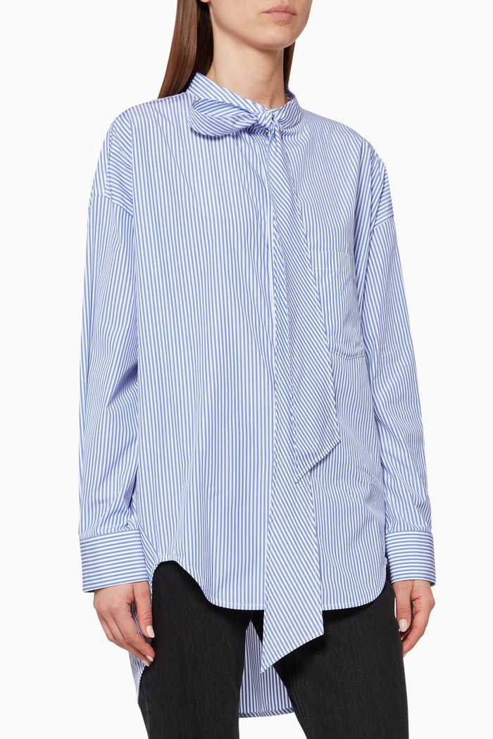 

Swing Striped Poplin Shirt, Blue