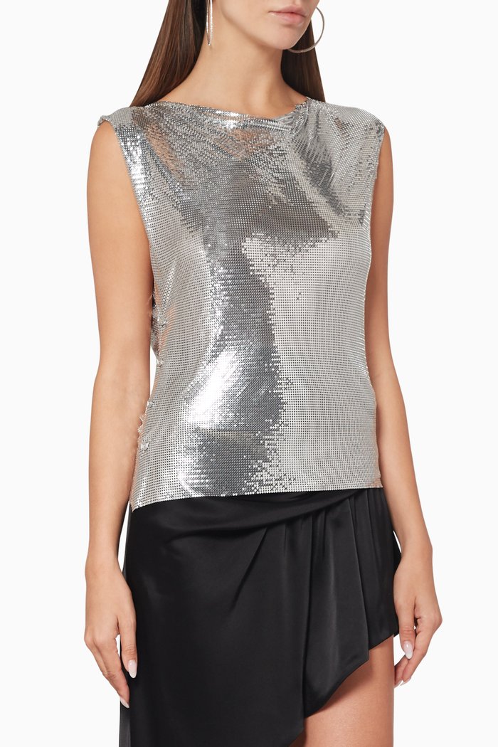 

Mesh Chainmail Tank Top, Silver