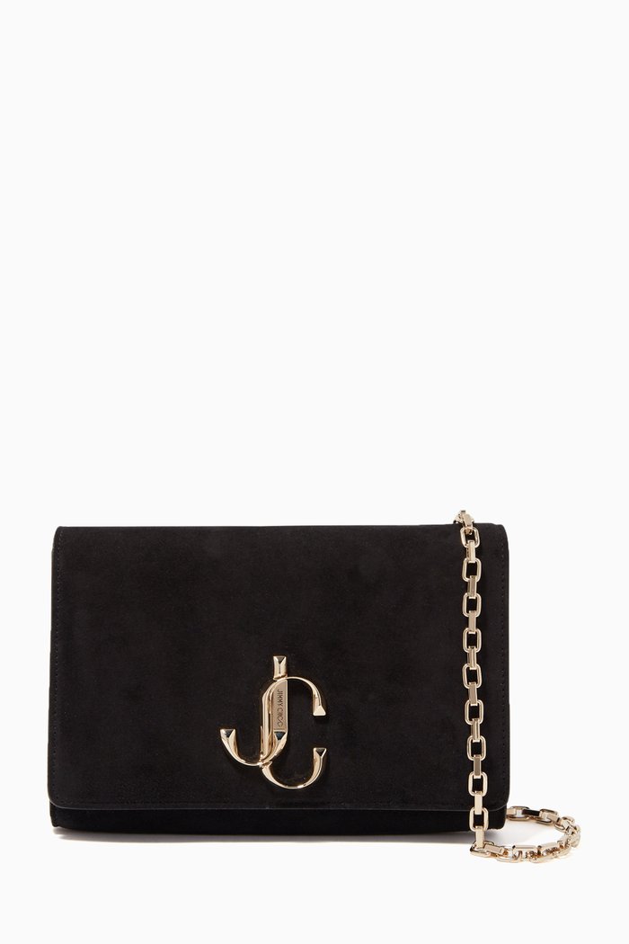 Varenne Suede Clutch Bag, Black