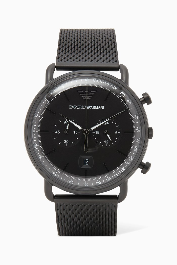 

Aviator Chronograph Watch, Black