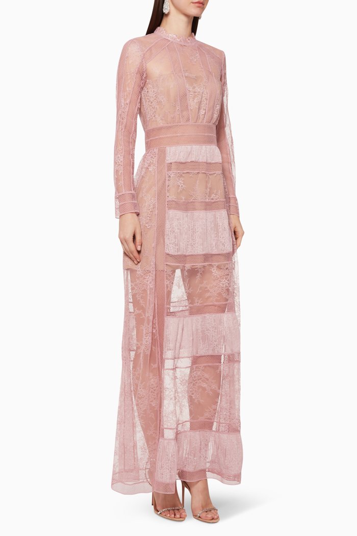 

Fine Lace Maxi Dress, Pink