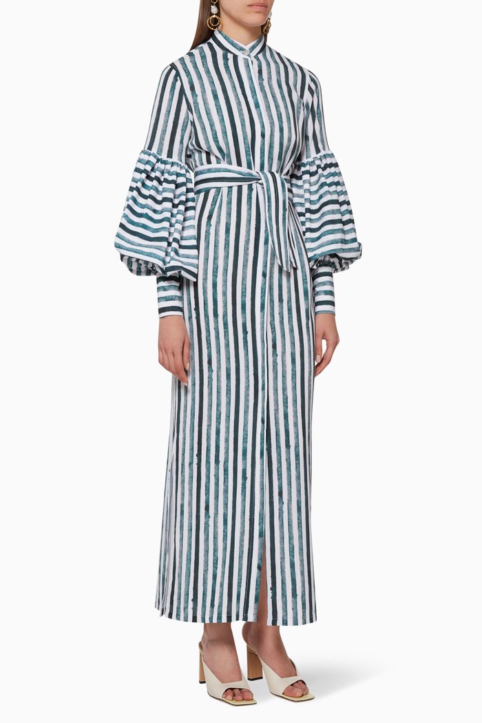 

Sol y Sal Striped Maxi Dress, Green