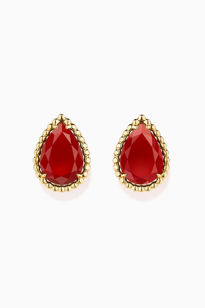 

Serpent Bohème S Motif Carnelian Earrings, Yellow