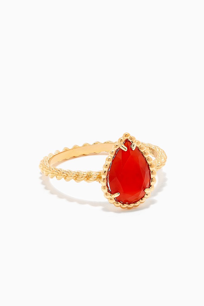 

Serpent Bohème Carnelian S Motif Ring in 18kt Yellow Gold