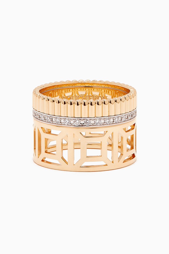 

Quatre Radiant Edition Diamond Openwork Ring in 18kt Yellow Gold