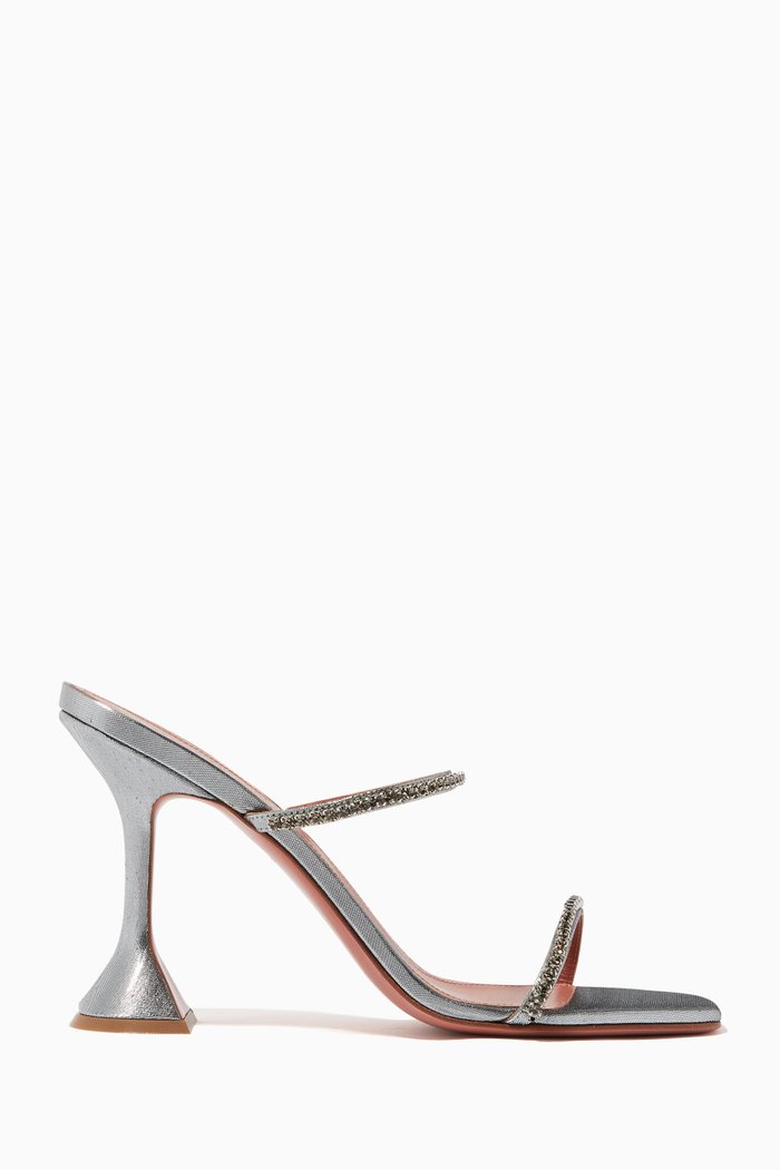 

Gilda 95 Slippers in Satin, Silver