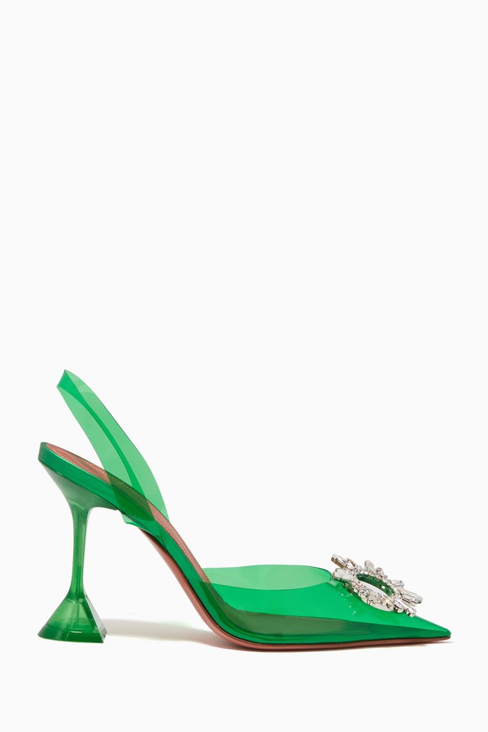 

Begum 95 Slingback Pumps in Plexi Glass, Green
