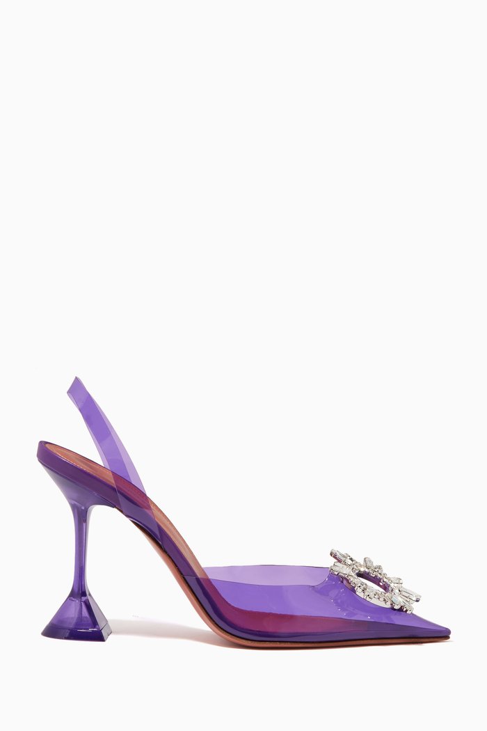 

Begum 95 Slingback Pumps in Plexi Glass, Purple