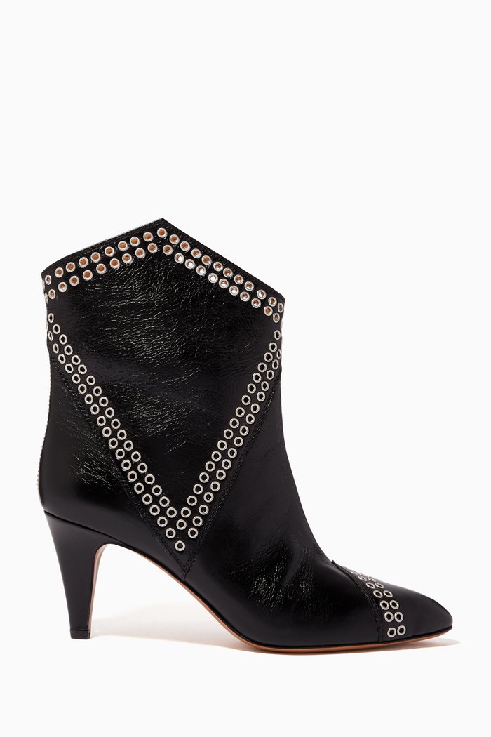 

Demka Studded Leather Boots, Black