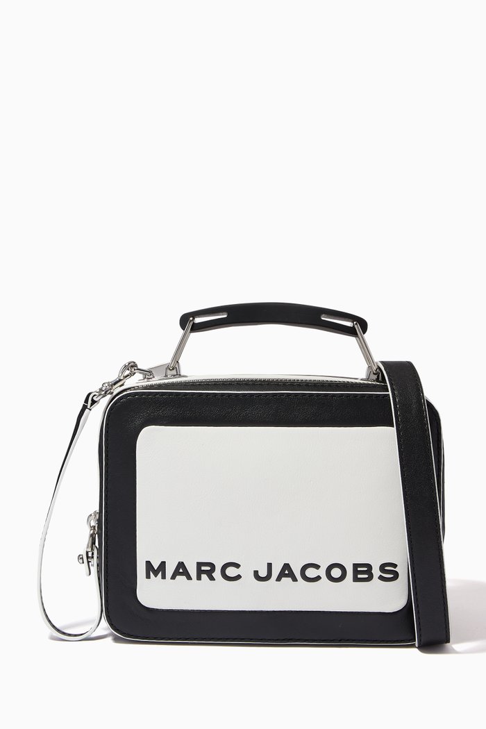 

The Mini Box Bag in Colour-block Leather, White