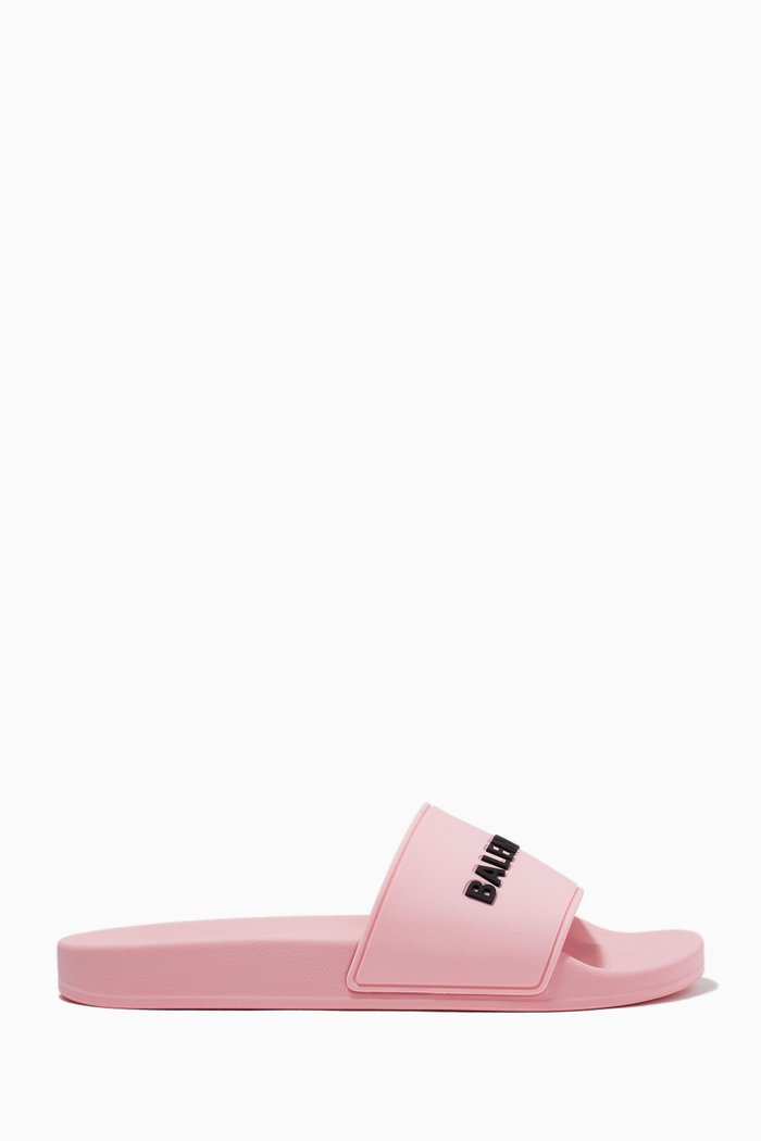 Piscine 3D Logo Slide Sandals in Rubber, Pink
