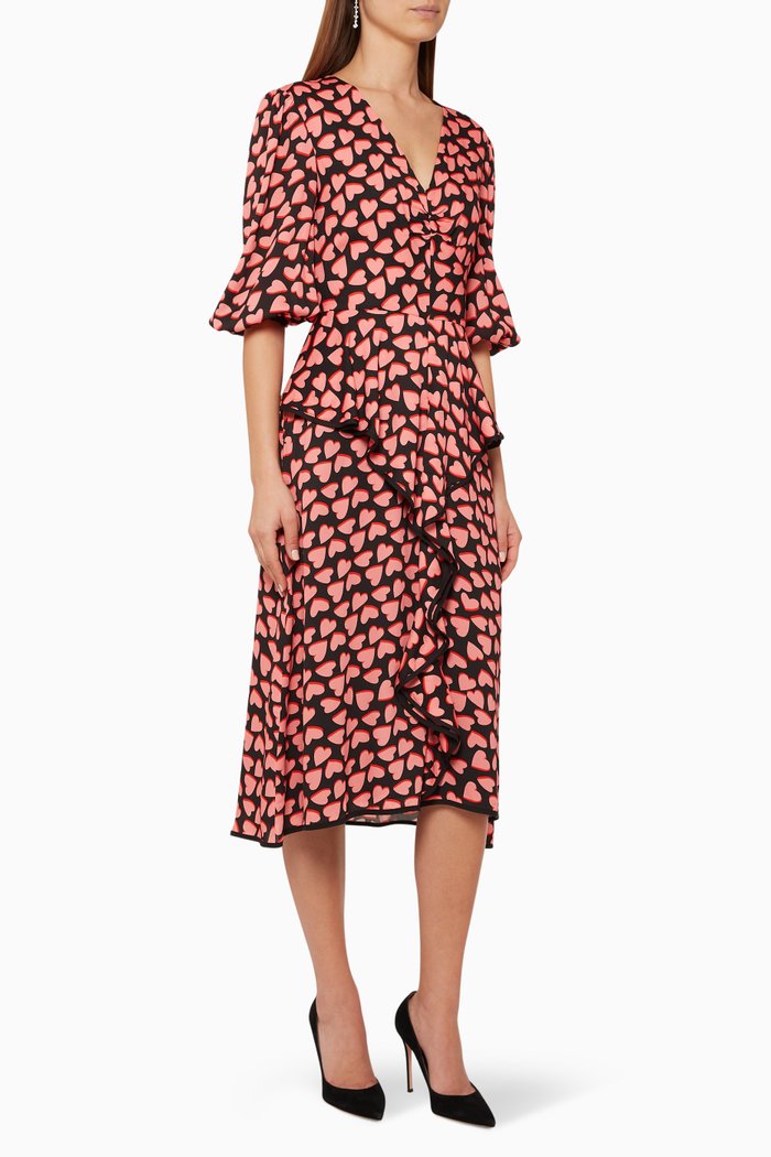 Hotel Beau Frill Midi Dress, Multicolour