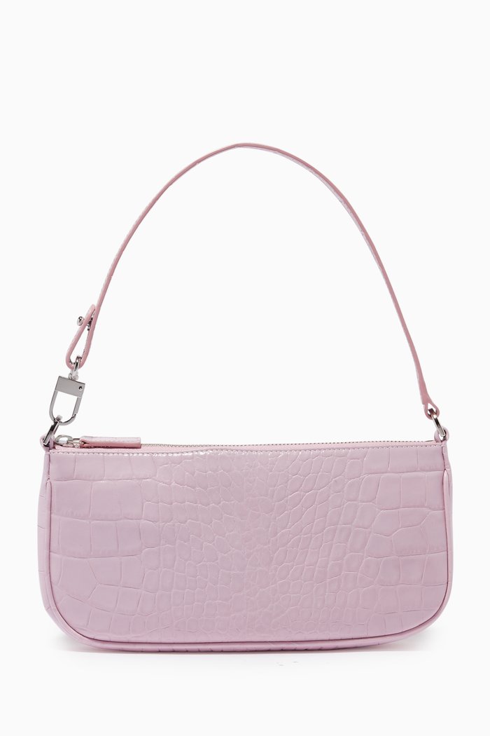 

Rachel Bag in Croc-Embossed Leather, Pink