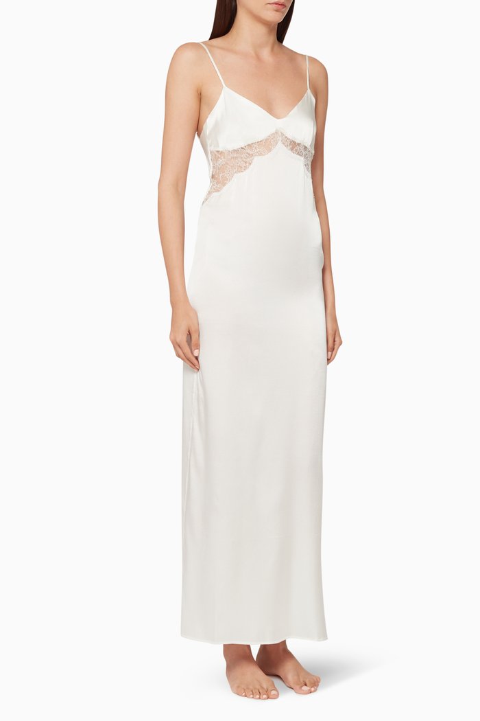 

Gilda Long Slip Dress, White
